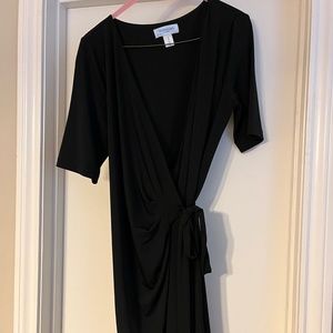 Maternity black wrap dress